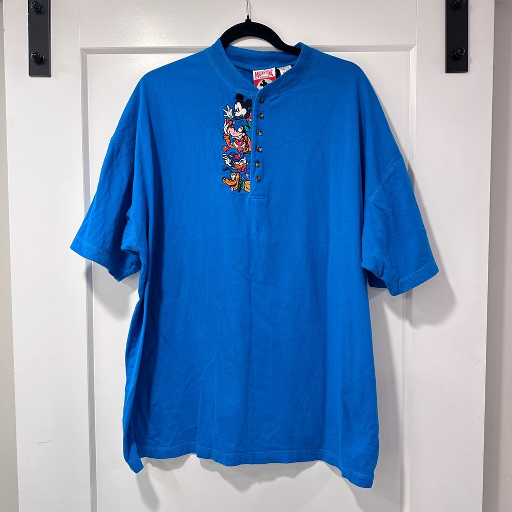 Vintage embroidered Mickey and friends button up shirt